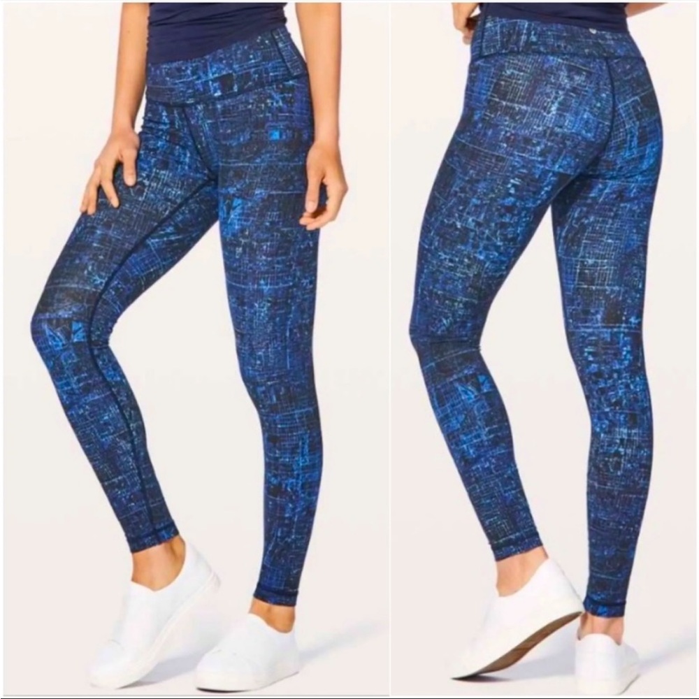 lululemon athletica Blue Patterned Leggings
